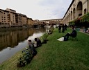 Il ponte vecchio dal prato dei Canottieri Firenze